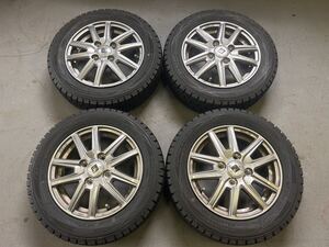 SEIN 13インチ4.0+45 pcd100/4H アルミホイール　DUNLOP WM01 155/65R13 スタッドレスタイヤ17年製　4本