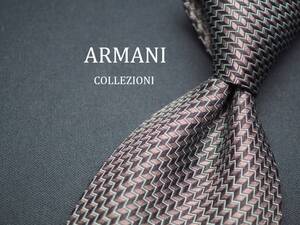 美品【ARMANI COLLEZIONI アルマーニ コレッツォーニ】 C1467 グレー SILK ブランド ネクタイ 古着 良品