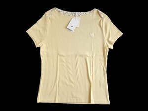 新品 定価2990円 LYLE & SCOTT ライル&スコット ボートネック Tシャツ L カットソー 黄色 ベージュ トップス イギリス・スコットランド