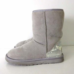 アグ オーストラリア UGG australia ブーツ ムートンブーツ レザー 1004302 24.0cm グレー シルバー US 7 くつ 靴 シューズ レディース