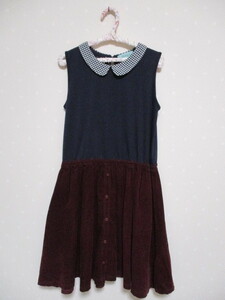 ● Lindsay ● 可愛いジャンバースカート ☆Ｌ160㎝☆紺 0208