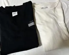 ZARA ザラ　Tシャツ2枚　サイズM 黒　クリーム色