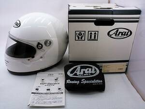 【送料無料】美品 Arai アライ GP-2K WHITE ホワイト Mサイズ 57-58cm 元箱付き 4輪用 カート フルフェイスヘルメット