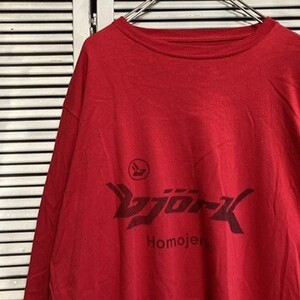 AXRF 1スタ 赤 バンド Tシャツ 長袖 ロンT ビョーク bjork ホモジェニック アーティスト 90s 00s ビンテージ アメリカ 古着