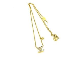 1円 LOUIS VUITTON ルイヴィトン M00596 LV アイコニック ラインストーン ネックレス アクセサリー レディース ゴールド系 FF8429