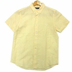 定価13,200円■FRED PERRY フレッドペリー 半袖 ボタンダウン シャツ F4251 コットンリネン素材 夏物 メンズ 1円スタート