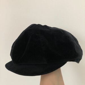 (k) ENGINEERED GARMENTS エンジニアードガーメンツ ベロア キャスケット 帽子 USA製 サイズM 黒 ブラック 