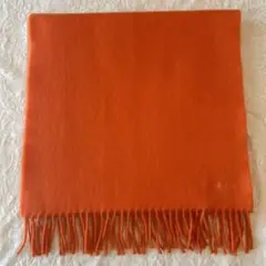 極美品❤️HERMÈS 100%カシミヤ マフラー オレンジ　ユニ・ブロデ