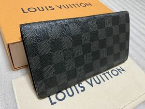 1円〜 ルイヴィトン ダミエグラフィット キャンバス ポルトフォイユ ブラザ N62665 長財布 LOUIS VUITTON メンズ 2つ折り 黒