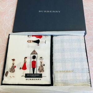 【人気柄】新品/2枚/女の子/BURBERRY/ハンカチ/正規品/バーバリー/綿100%/未使用/即決/匿名発送/ノバチェック/大判/タオルハンカチ/箱付/y