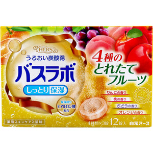 【まとめ買う】HERSバスラボ 薬用入浴剤 4種のとれたてフルーツ 45g×12錠入×12個セット