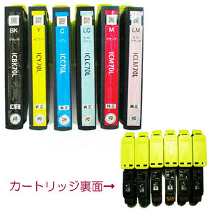 送料無料！エプソンプリンターIC6CL70L純正カートリッジ使用の再充填品6色セットB