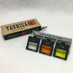 YASHICA Y16 FILTERS ヤシカ 16mmフィルムカメラ「Y16」用 フィルター3枚セット UV Y2 O2 外箱・ケース付 現状品 ／ 03-00644