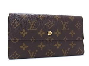 1円 ■美品■ LOUIS VUITTON ルイヴィトン M61215 モノグラム ポルトトレゾール インターナショナル 三つ折り 長財布 ブラウン系 GA0741