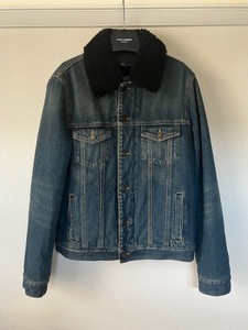 SAINT LAURENT PARIS サンローラン パリ ボア デニム Gジャン ブルゾン size: M 極美品 他多数出品中　KK　