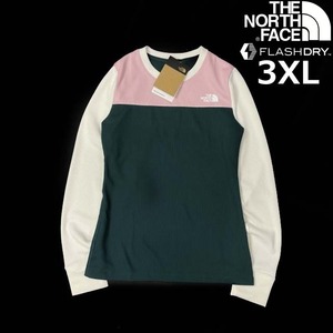 1円～!売切!【正規新品】THE NORTH FACE◆W WAFFLE BASELAYER 長袖 Tシャツ ロンT US限定 ワッフル 速乾 男女兼用(3XL)ピンク 緑 180902-38