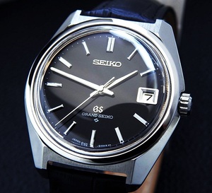 GRAND SEIKO グランド セイコー 6145-8000 Steel Black dial メンズ 自動巻き(極美品、OH済み ) / 36mm