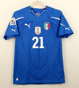 10W杯 イタリア ITALY(H)＃21 ピルロ PIRLO 半袖 PUMA正規 2010 WorldCup仕様 S or M