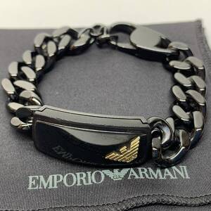 tu166　エンポリオアルマーニ　ブレスレット　ブラック　EMPORIO ARMANI　※中古