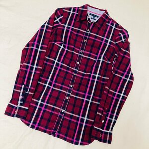 TOMMY HILFIGER　チェック　ロングスリーブ　シャツ　ボルドー系　2　1M87632639