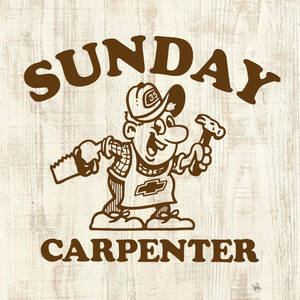 ■SUNDAY CARPENTER Tシャツ■Mサイズ（ホワイトxブラウン）