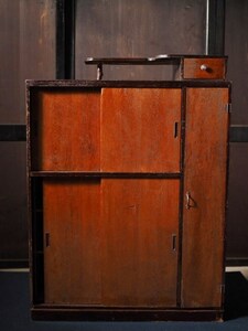 昭和レトロな下駄箱型収納棚 1950-　古録展 送料別 Iサイズ　中古 品番S92831