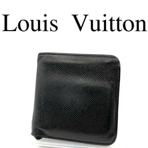 Louis Vuitton ルイヴィトン 折り財布 タイガ ロゴ金具 レザー