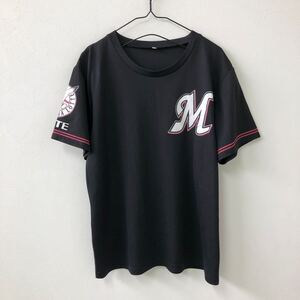 EI307 パリーグ 千葉ロッテマリーンズ LOTTE 半袖Ｔシャツ ユニフォーム 黒 メンズ L