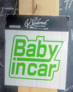 ★送料無料★ 新品 The Wandereck ステッカー BABY IM CAR ザ ワンダレック STD アウトドア DIY グリーン 12cm