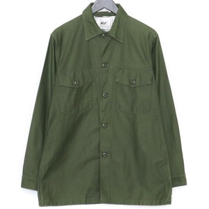 WTAPS BUDS LS/SHIRT COTTON SATIN サイズ02 カーキ BRDT-SHM01 ダブルタップス ユーティリティーミリタリー長袖シャツ コットン サテン