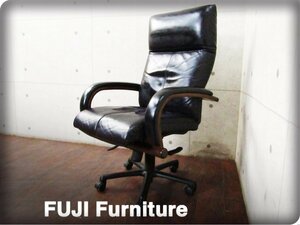 ■FUJI FURNITURE/フジファニチア■高級■IDC大塚家具■S8240A■本革■モダン■役員用■デスクチェア■24万■smm9102k