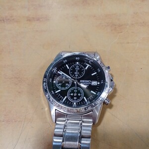 SEIKO 7T92-0DW0 セイコー クロノグラフ メンズ 腕時計 100M 黒文字盤 中古 長期保管