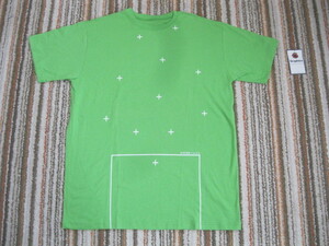 サッカーのシステムをデザインしたTシャツ　サイズ＝L　カラー黄緑　Graphico