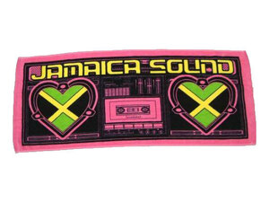 【送料無料】レゲエタオル PINK JAMAICA SOUND 日本製レゲエタオル ジャマイカ 野外フェス ダンス イベント スポーツタオル