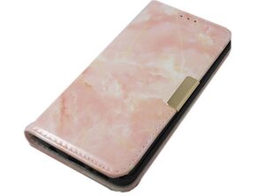 Galaxy S9+ SC-03K SCV39 ギャラクシー S9+ プラス docomo AU 手帳型 大理石柄 マーベル柄模様 PU スタンド ケース カバー ピンク