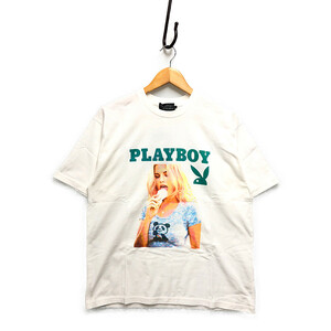 HYSTERIC GLAMOUR ヒステリックグラマー ×PLAY BOY プレイボーイ 02231CT32400 半袖Ｔシャツ ホワイト サイズL 正規品 / 31509