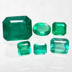 ソ付き入り!!1円〜!!◆天然エメラルド6点おまとめ◆j 約1.82ct/0.36g ルース 裸石 宝石 jewelry emerald ベリル BI0/BI0 w3ツ2