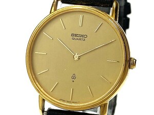 1円～ 売り切り 中古 電池交換済み SEIKO セイコー 7820-8040 ラウンド 14K/SS 2針 ゴールド文字盤 メンズ 腕 時計 クォーツ