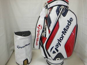 TaylorMade★テーラーメイド★9.5型★中古★良品★スタッフ(WH×RED)ゴルフ キャディバック