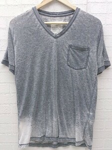 ◇ BAYFLOW ベイフロー デザイン 半袖 Vネック Tシャツ カットソー サイズ2 グレー ホワイト メンズ