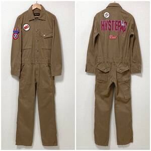 90s 00s HYSTERIC GLAMOUR ワッペン オールインワン ベージュ ヒステリックグラマー つなぎ ジャンプスーツ Y2K VINTAGE archive 4090435