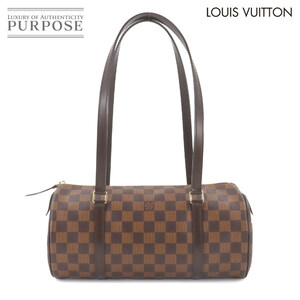 新品同様 ルイ ヴィトン LOUIS VUITTON ダミエ パピヨン ショルダー バッグ エベヌ ブラウン N41210 ゴールド 金具 Papillon 90246914