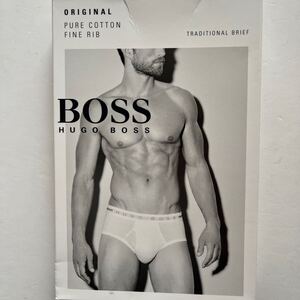 HUGO BOSS ヒューゴボス　メンズブリーフ　L-XL(L) ホワイト　白ブリーフ　ビキニブリーフ　メンズビキニ　メンズインナー　男性ブリーフ