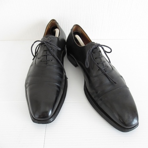 #ans クロケット&ジョーンズ CROCKETT&JONES ハラム HALLAM ビジネス レザーシューズ 7 1/2 E 黒 内羽根 ストレートチップ メンズ [905929]