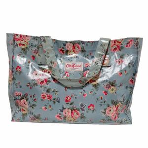 Cath Kidston キャスキッドソン トートバッグ PVC 花柄 ブルーグレー 大容量