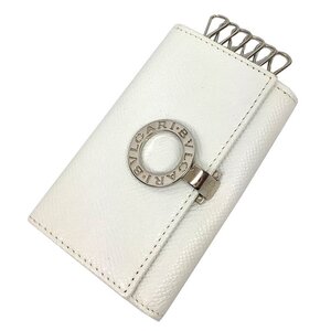 BVLGARI ブルガリ ロゴクリップ ブルガリブルガリ キーケース 38900 白×シルバー金具 aq9094