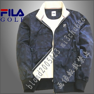 ■新品【FILA GOLF】フィラゴルフ 3層ボンディング 防風 高保温 フィラカモ柄 フルZIP ジャケット■NV/3L(XXL)