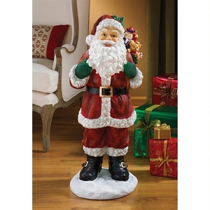 サンタクロース立像　インテリア置物クリスマス彫刻人形飾り装飾品ホームデコサンタクロースフィギュア雑貨装飾品サンタさんプレゼント袋