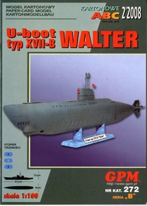 GPM 1:200 U-boot　Type　XVII　WALTERセット品(Card Model)