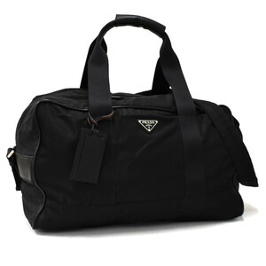 1円 ◆美品 PRADA プラダ ボストンバック ハンドバッグ テステート VS0001 ナイロン ブラック カギ No35◆K.Cme.s1-15